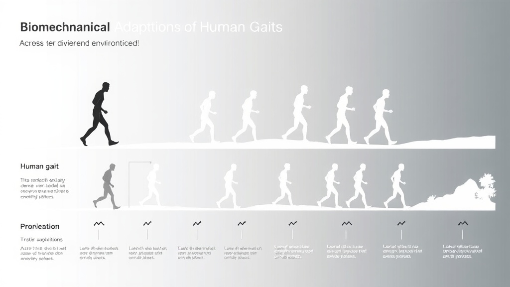 다양한 환경에서의 보행 패턴을 비교한 시각적 다이어그램